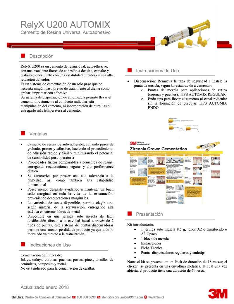 Cemento Universal Autoadhesivo de Resina 3M™ RelyX™ U200 Automix- Solventum - Imagen 6