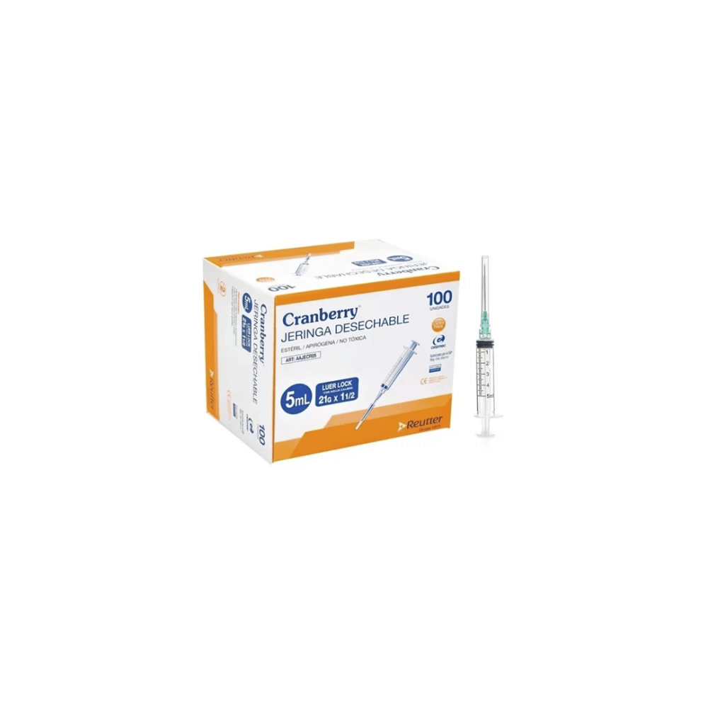 Jeringa Desechable 5 ml x 100 Unid - Cranberry