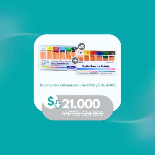 Pack 10 Conos de Guttapercha (5x 15/40 + 5x 45/80)