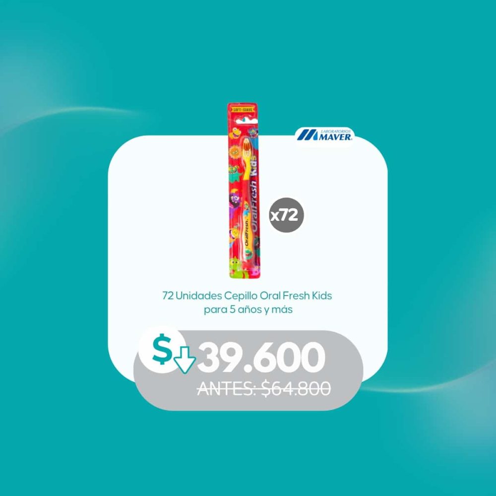 Cepillos Dentales Infantiles x72 (5+ años) – Oral Fresh Kids
