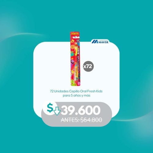 Cepillos Dentales Infantiles x72 (5+ años) – Oral Fresh Kids