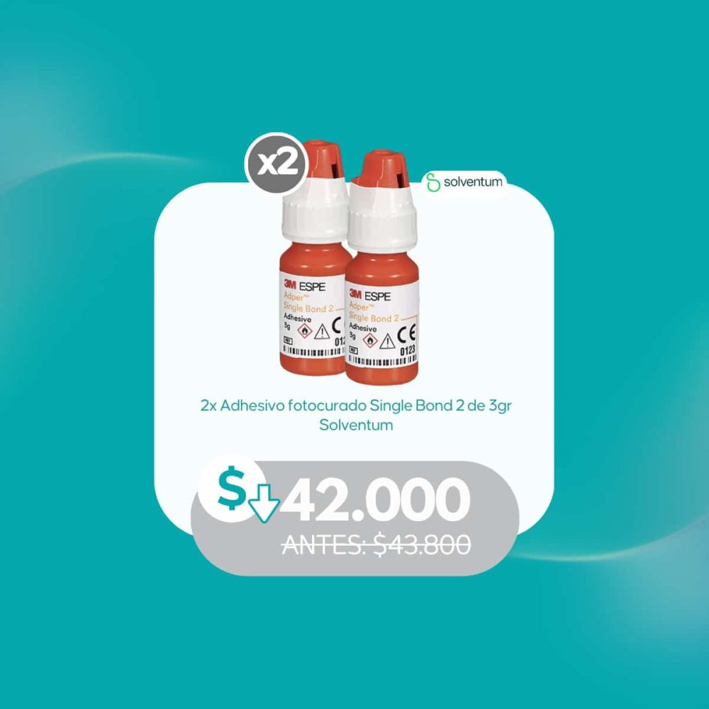 Pack 2x Adhesivo Fotocurado Single Bond 2 (3 g c/u) – Solventum