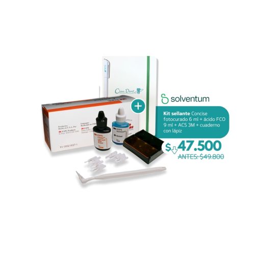Kit sellante Concise fotocurado 6 ml + ácido FCO 9 ml + ACS 3M + cuaderno con lápiz - Solventum