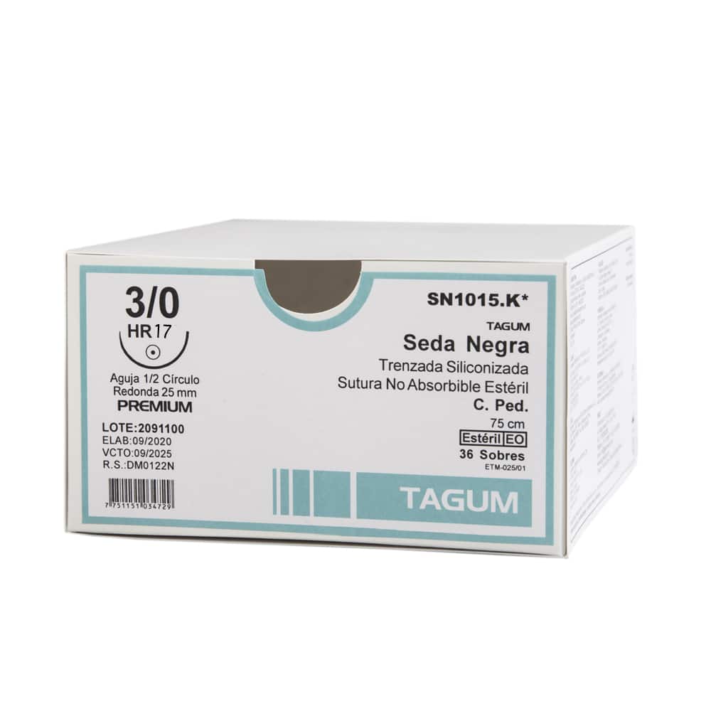 Aguja Sutura C/SDA.PER.3/0 HR 17 Unid TAGUM