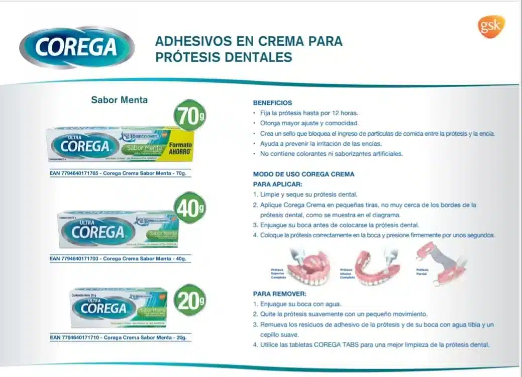 Crema Adhesiva para Prótesis 70gr - Corega