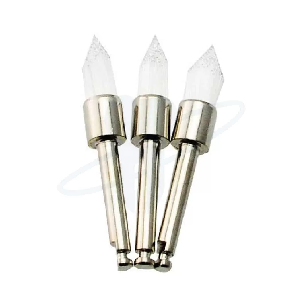 Escobilla de Nylon para contraángulo, baja velocidad, unipenacho, en punta, transparente. Por unidad