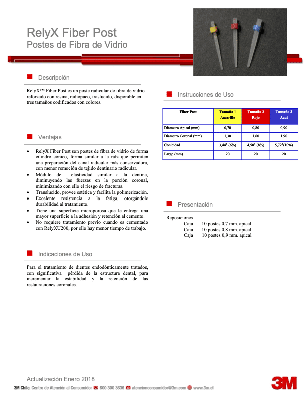 Poste de Fibra de Vidrio 3M™ RelyX™(Variedades) - Solventum