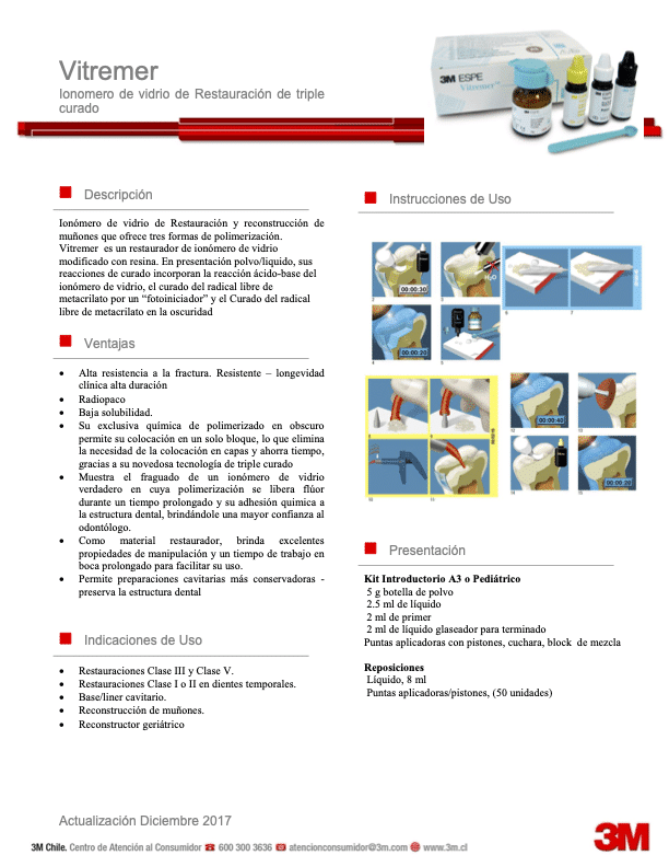 Vidrio Ionómero Vitremer Kit Pediátrico - 3M