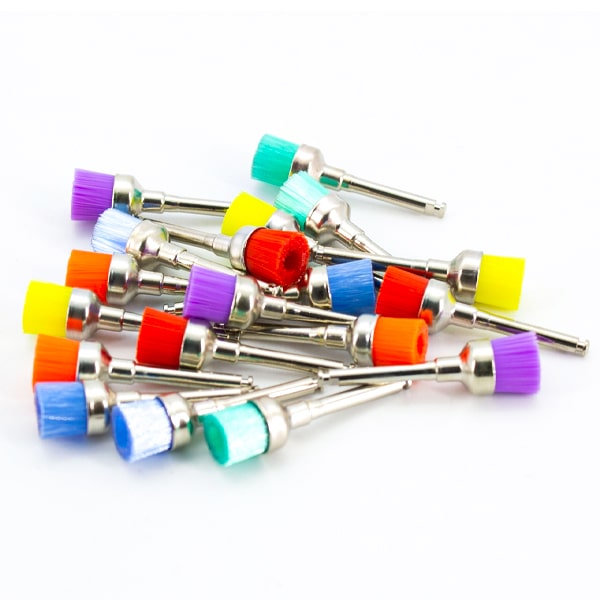 Escobilla de Nylon para contraángulo, Copa Junior, Dureza Media, Color Violeta. Caja con 100 unidades