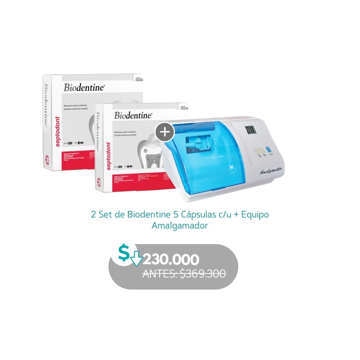 2 Set de Biodentine 5 Cápsulas c/u + Equipo Amalgamador - Septodont