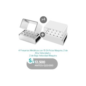 4 Fresarios Metálicos con 15 Orificios Maquira, 2 de Alta Velocidad y 2 de Baja Velocidad - Maquira