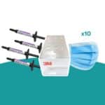 Adhesivo Transbond XT 4 jeringas 3M + porta jeringa acrílico + mascarilla 3 pliegues 10 unidades Protect de regalo