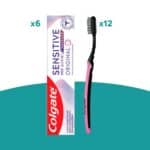 Kit Sensitive Colgate: 6 pastas Sensitive Pro Alivio + 12 cepillos Slimsoft Black por unidad Colgate