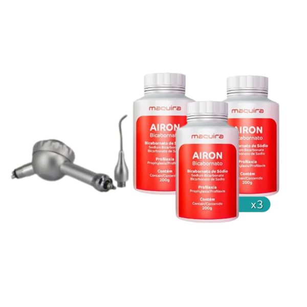 Aeropulidor para profilaxis importado tipo Prophy Jet Niwo terminal Midwest + 3 bicarbonato de sodio 200 gr Airon - Maquira Aeropulidor para profilaxis importado tipo Prophy Jet Niwo terminal Midwest + 3 bicarbonato de sodio 200 gr Airon - Maquira