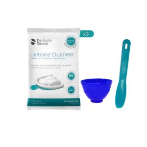 3 alginato Jeltrate Dustless menta fraguado normal Dentsply + taza de goma Maquira azul (pequeña) + espátula Zhermack de regalo