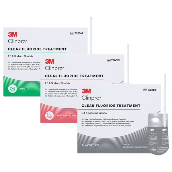 3M™ Clinpro™ Clear Tratamiento con Fluoruro 2.1 % caja 50 unidades - Solventum