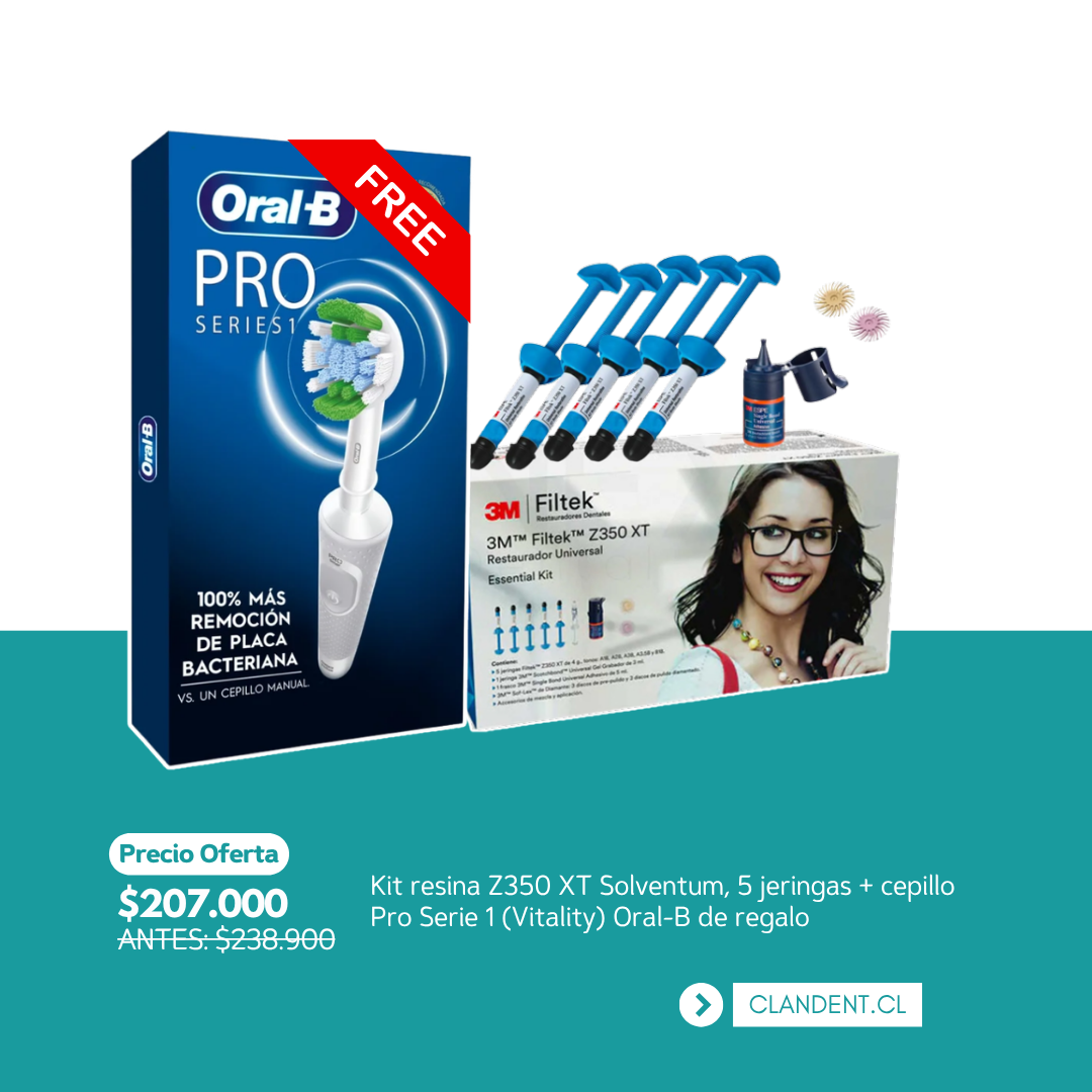 Kit resina Z350 XT Solventum, 5 jeringas + cepillo Pro Serie 1 (Vitality) Oral-B de regalo – Solventum