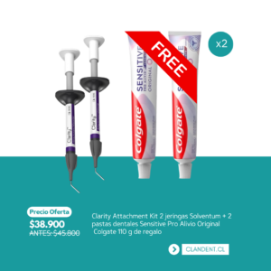 Clarity Attachment Kit 2 jeringas Solventum + 2 pastas dentales Sensitive Pro Alivio Original  Colgate 110 g de regalo - Solventum
