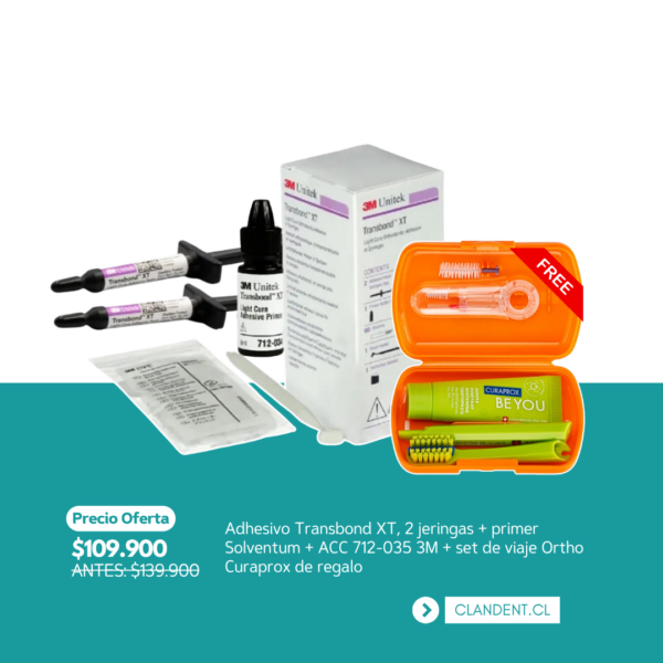 Adhesivo Transbond XT, 2 jeringas + primer Solventum + ACC 712-035 3M + set de viaje Ortho Curaprox de regalo - Solventum