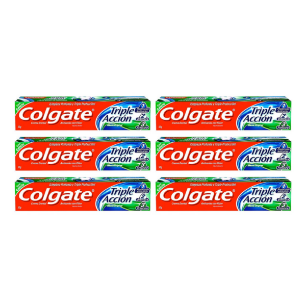6 Pastas triple acción Colgate - Colgate